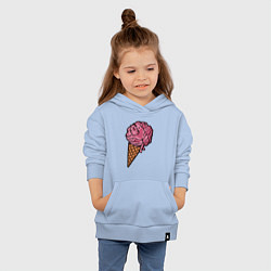 Толстовка детская хлопковая Brain ice cream, цвет: мягкое небо — фото 2