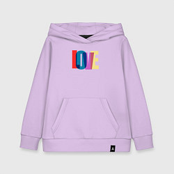 Толстовка детская хлопковая Наложенный love, цвет: лаванда