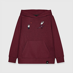 Толстовка детская хлопковая Полый рыцарь - любовь к Хорнет, цвет: меланж-бордовый