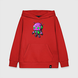 Детская толстовка-худи Фиолетовый робот инопланетянин