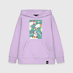 Детская толстовка-худи Три ламы альпаки и цветы: no prob llama