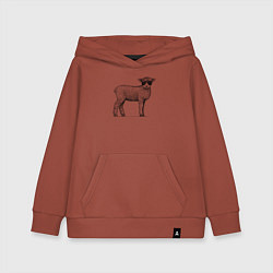 Толстовка детская хлопковая Ягненок в кепке, цвет: кирпичный