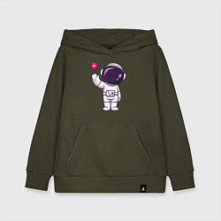 Толстовка детская хлопковая Hello spaceman, цвет: хаки