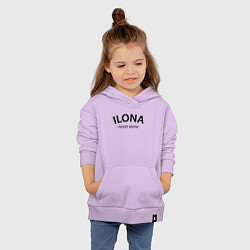 Толстовка детская хлопковая Ilona never alone - motto, цвет: лаванда — фото 2