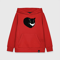 Толстовка детская хлопковая Кот Максвел - мем, цвет: красный