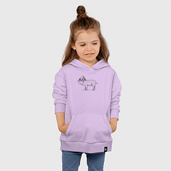 Толстовка детская хлопковая Новогодний минипиг, цвет: лаванда — фото 2
