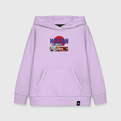 Толстовка детская хлопковая Nissan Skyline GTR 32, цвет: лаванда