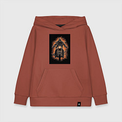 Детская толстовка-худи Скелет едет на старом мотоцикле