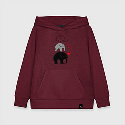 Толстовка детская хлопковая Милые слоники, цвет: меланж-бордовый