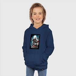 Толстовка детская хлопковая Assassins creed белый кинжал, цвет: тёмно-синий — фото 2