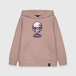 Толстовка детская хлопковая Розовый скелет с большими глазами, цвет: пыльно-розовый