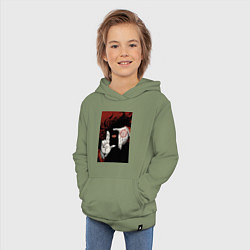 Толстовка детская хлопковая Хеллсинг Алукард Вампир, цвет: авокадо — фото 2