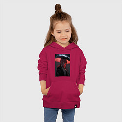 Толстовка детская хлопковая Человек-бензопила Макима, цвет: маджента — фото 2