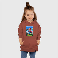 Толстовка детская хлопковая Minecraft and Mario - ai art collaboration, цвет: кирпичный — фото 2