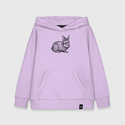 Толстовка детская хлопковая Заяц новогодний, цвет: лаванда