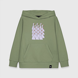 Толстовка детская хлопковая Утки в строю, цвет: авокадо