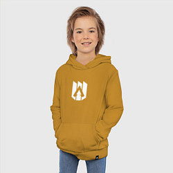 Толстовка детская хлопковая Стилизованный логотип Апекс Легенд, цвет: горчичный — фото 2