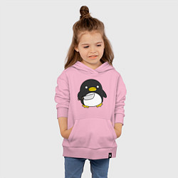 Толстовка детская хлопковая Линукс пингвин, цвет: светло-розовый — фото 2