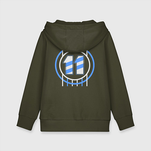 Детская толстовка-худи Футбол игрок номер 11 / Хаки – фото 2