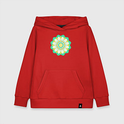 Детская толстовка-худи Мандала зеленых оттенков