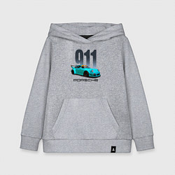 Толстовка детская хлопковая Cпортивный автомобиль Porsche, цвет: меланж