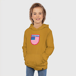 Толстовка детская хлопковая United States, цвет: горчичный — фото 2