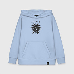 Толстовка детская хлопковая Лесные птички, цвет: мягкое небо