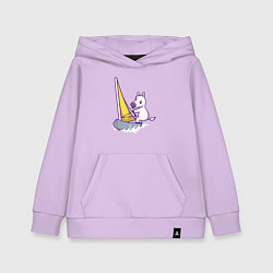 Толстовка детская хлопковая Лошадь яхтсмен, цвет: лаванда