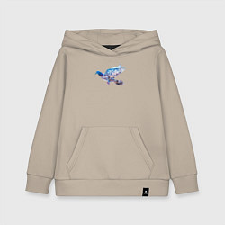 Толстовка детская хлопковая Летящий голубь и ночной город с двойной экспозицие, цвет: миндальный