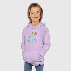 Толстовка детская хлопковая New York city colors, цвет: лаванда — фото 2