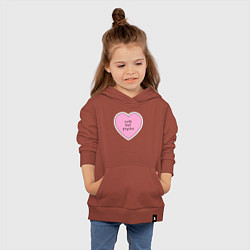 Толстовка детская хлопковая Cute but psycho pink heart, цвет: кирпичный — фото 2