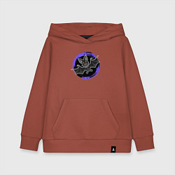 Толстовка детская хлопковая Мультяшная летучая мышь, цвет: кирпичный