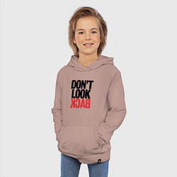 Толстовка детская хлопковая Не оглядывайся назад - призыв, цвет: пыльно-розовый — фото 2