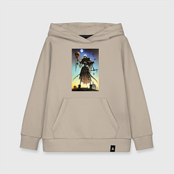 Толстовка детская хлопковая Ведьма пугало - хэллоуин нейросеть, цвет: миндальный