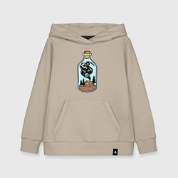 Толстовка детская хлопковая Космический дом в бутылке, цвет: миндальный