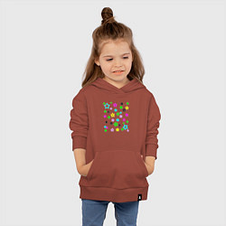 Толстовка детская хлопковая Разноцветные неоновые звезды, цвет: кирпичный — фото 2