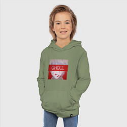 Толстовка детская хлопковая Канеки гуль, цвет: авокадо — фото 2