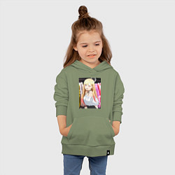 Толстовка детская хлопковая Эта фарфоровая кукла влюбилась, цвет: авокадо — фото 2