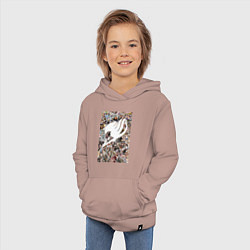 Толстовка детская хлопковая Хвост Феи Нацу Драгнил Эрза Скарлет коллаж, цвет: пыльно-розовый — фото 2