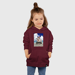 Толстовка детская хлопковая Хвост Феи Хэппи Нацу Драгнил, цвет: меланж-бордовый — фото 2