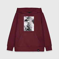 Толстовка детская хлопковая Реинкарнация безработного Рокси Мигурдия учитель м, цвет: меланж-бордовый