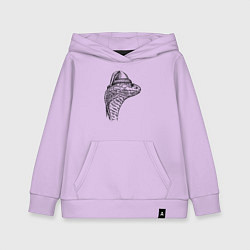 Толстовка детская хлопковая Новогодняя кобра, цвет: лаванда