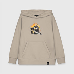 Толстовка детская хлопковая Кунгфу панда По воин дракона, цвет: миндальный