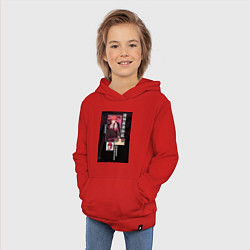 Толстовка детская хлопковая Человек-бензопила Макима коллаж, цвет: красный — фото 2