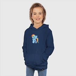 Толстовка детская хлопковая Рейнбоу Дэш из My Little Pony в кино, цвет: тёмно-синий — фото 2