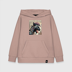 Толстовка детская хлопковая Cool panther - punks not dead, цвет: пыльно-розовый