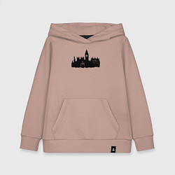 Толстовка детская хлопковая Тардис и Лондон, цвет: пыльно-розовый