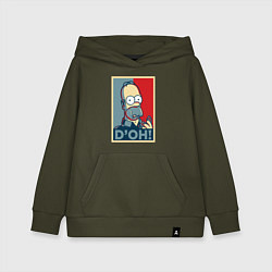 Толстовка детская хлопковая Homer with donut, цвет: хаки