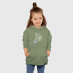 Толстовка детская хлопковая Космос в лампочке, цвет: авокадо — фото 2