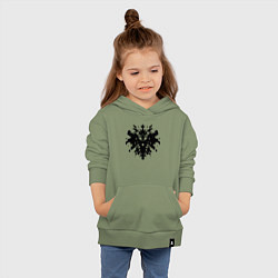 Толстовка детская хлопковая Тест Роршаха - психоделическая абстракция, цвет: авокадо — фото 2
